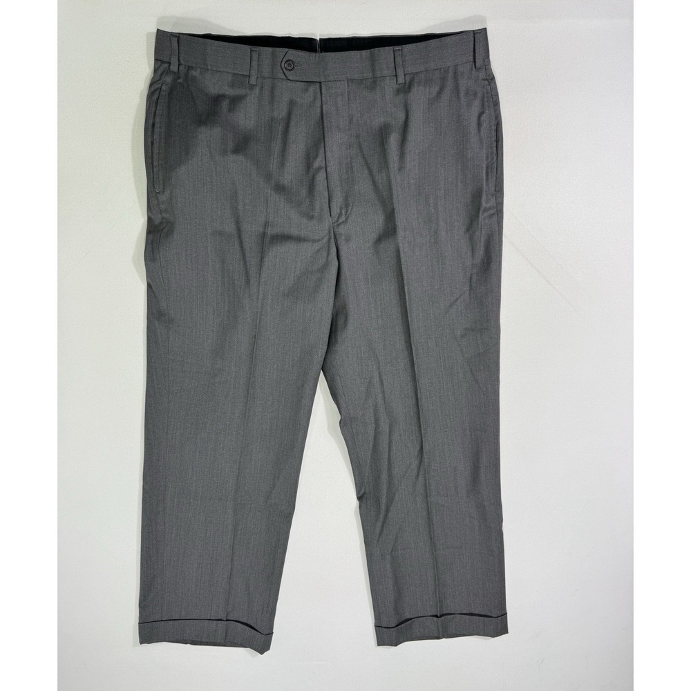 Brooks Brothers Country Club Wool Dress Pants Mens 40 Gray Cuffed 39x26.5